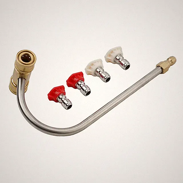 Gutter Cleaner Attachment For Pressure Washer With 4 Nozzles Tips 1/4 Parts New