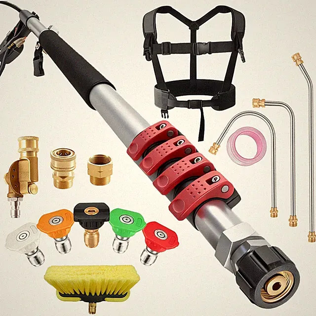 Gutter Cleaning Tools 24 FT Telescoping Pressure Washer 3 Extension Wands, Gu...