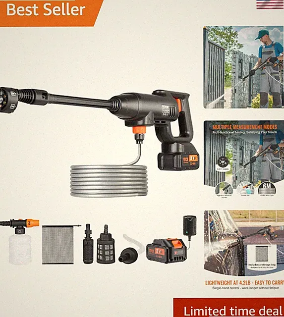 Handheld 580 PSI Power Cleaner with 4.0Ah Battery - Perfect for Cars & Home