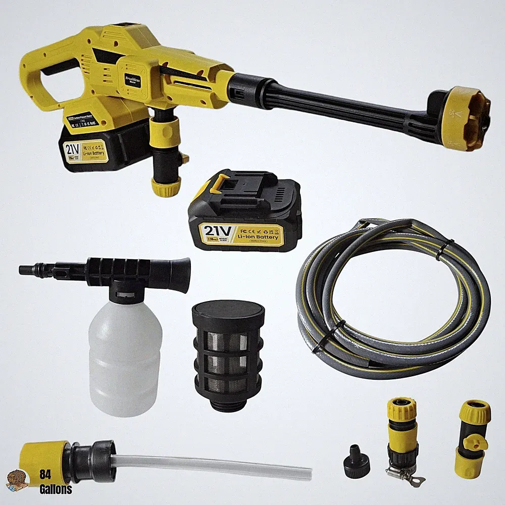 Handheld Cordless Pressure Washer with 2 x 4000mAh Batteries & Max 652 PSI
