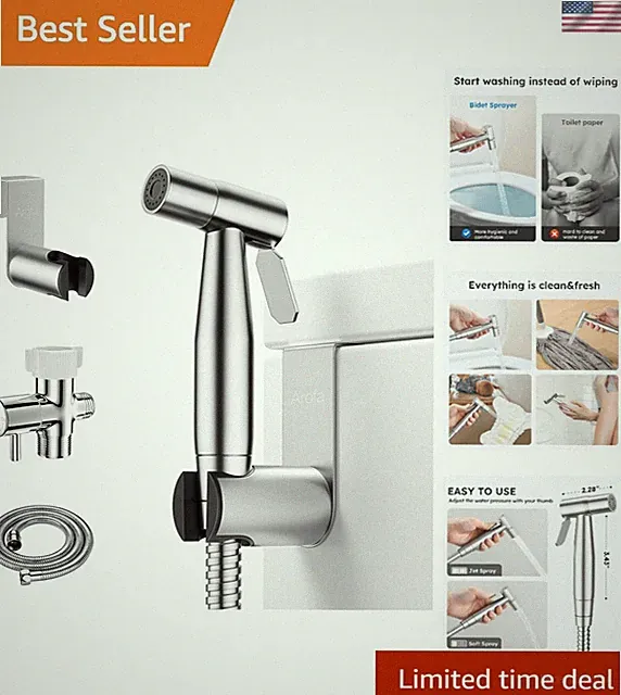 Handheld Toilet Bidet Sprayer for Toilet-Adjustable Water Pressure Control wi...