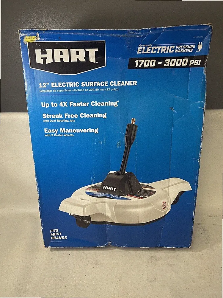 HART 12 in. 3000PSI Electric Pressure Washer Surface Cleaner with Casters