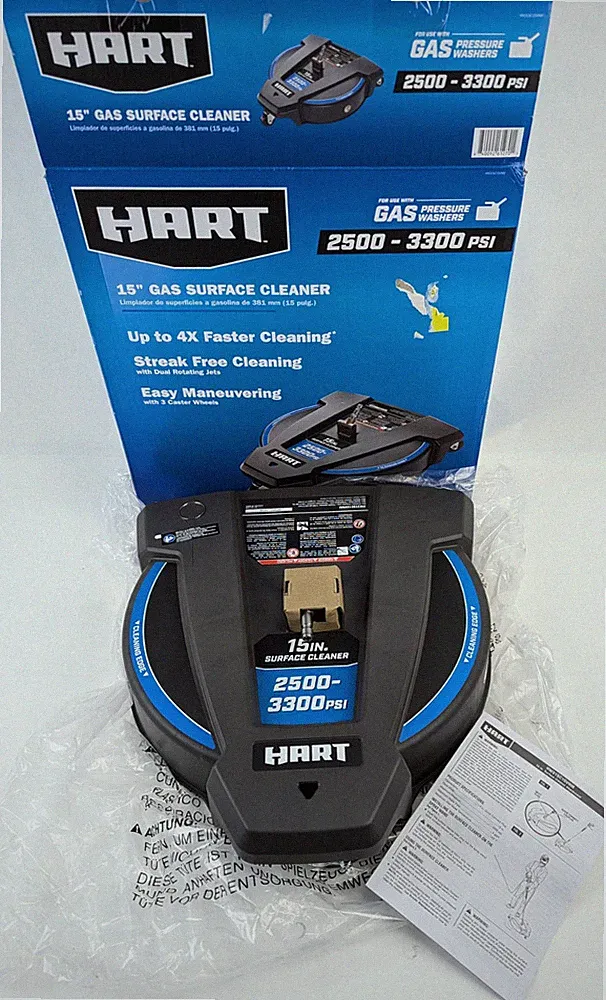 HART 15” Surface Cleaner - 2500-3300 PSI Pressure Washer - 1/4” Quick Connect