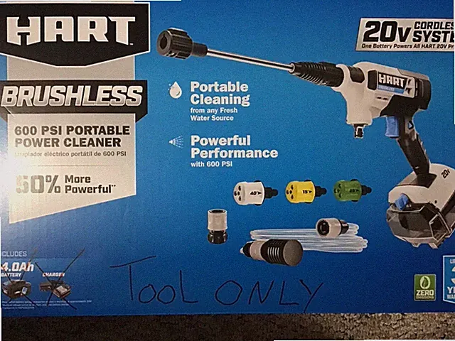 HART 20V Cordless Brushless 600PSI Power Cleaner Brand New Tool Only