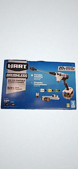 HART 20V Cordless Brushless 600PSI Power Cleaner Kit w/4.0Ah Battery & Charger