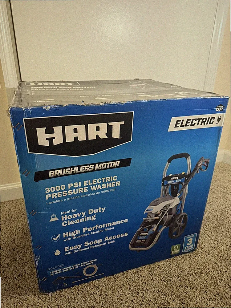 HART 3000PSI 1.1 GPM Cold Water Electric Pressure Washer, Brushless Motor