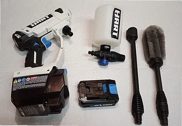 HART 400 PSI 20V Portable Power Cleaner w/ Wand,Nozzle, Brush & Battery See Pics