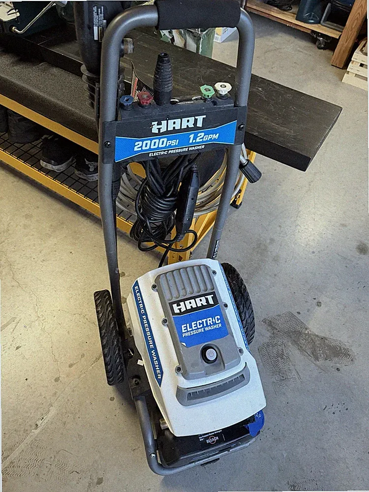 HART Electric Pressure Washer 2000 PSI 0-2 GPM Wheel-Mounted