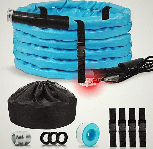 Heated Water Hose for RV 30ft 5/8 ID Energy Saving Thermostat