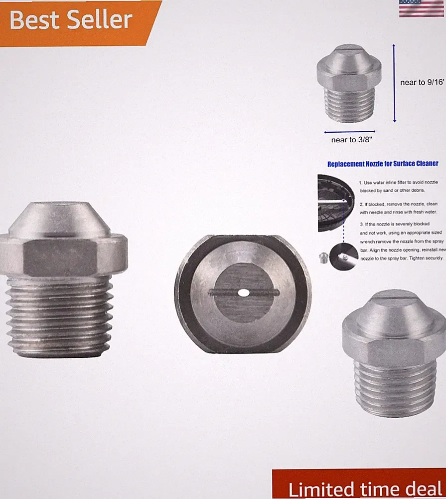 Heavy-Duty 2-Pack Pressure Washer Nozzles - 4000 PSI Stainless Steel Cleaners