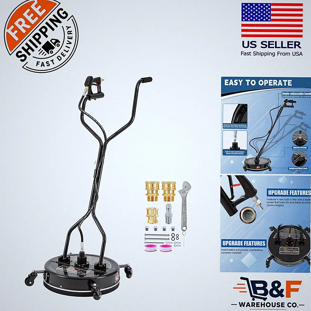 Heavy-Duty 20" Pressure Washer Surface Cleaner with Built-In Filter & 4500 PSI