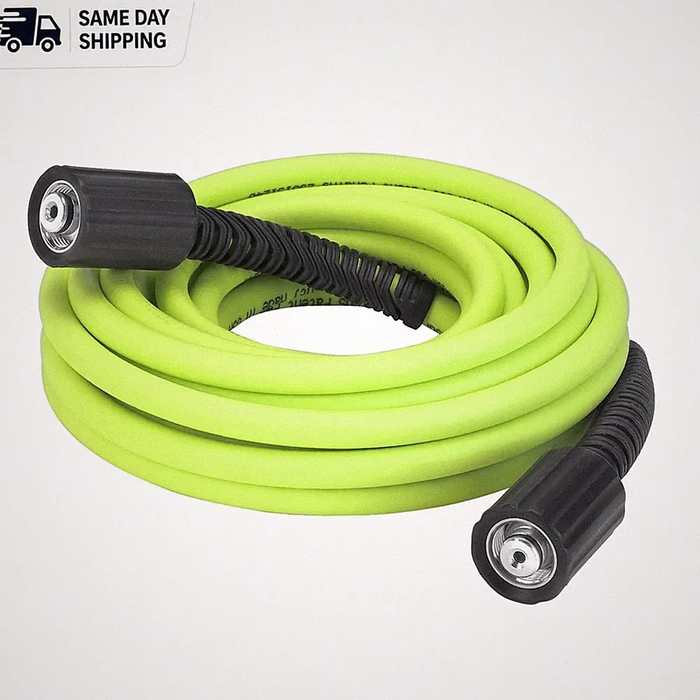 Heavy-Duty 25ft Flexzilla Pressure Washer Hose with M22 Connectors - Made in USA