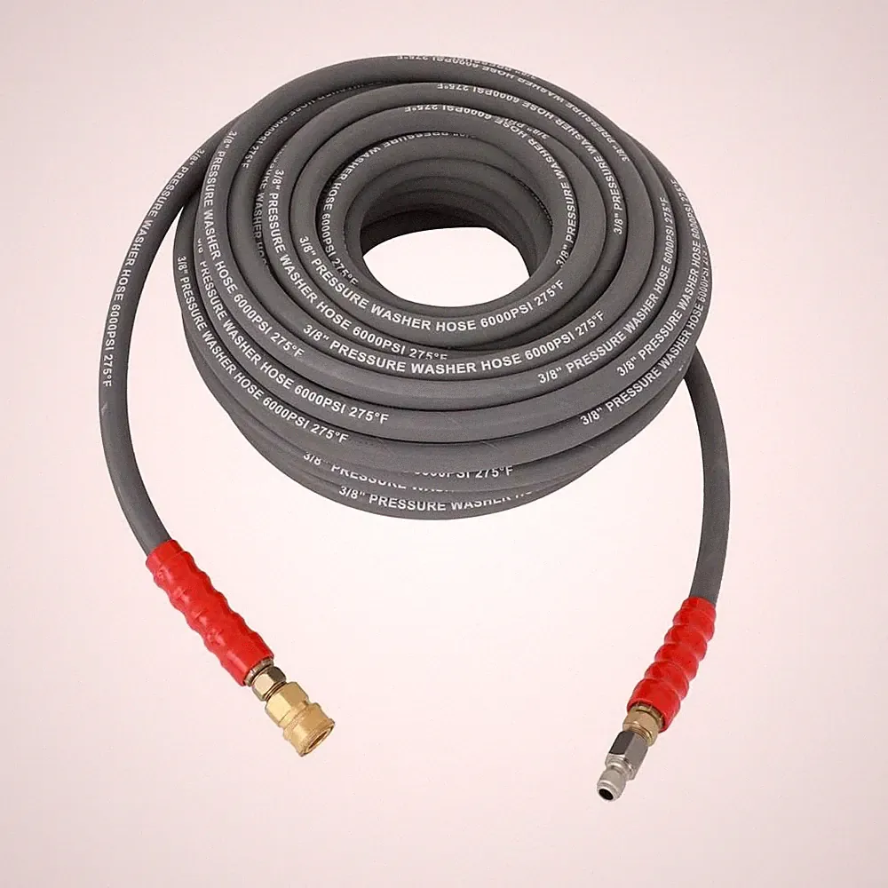 Heavy Duty 3/8 100FT 6000PSI R2 Pressure Washer Hot Water Hose Gray