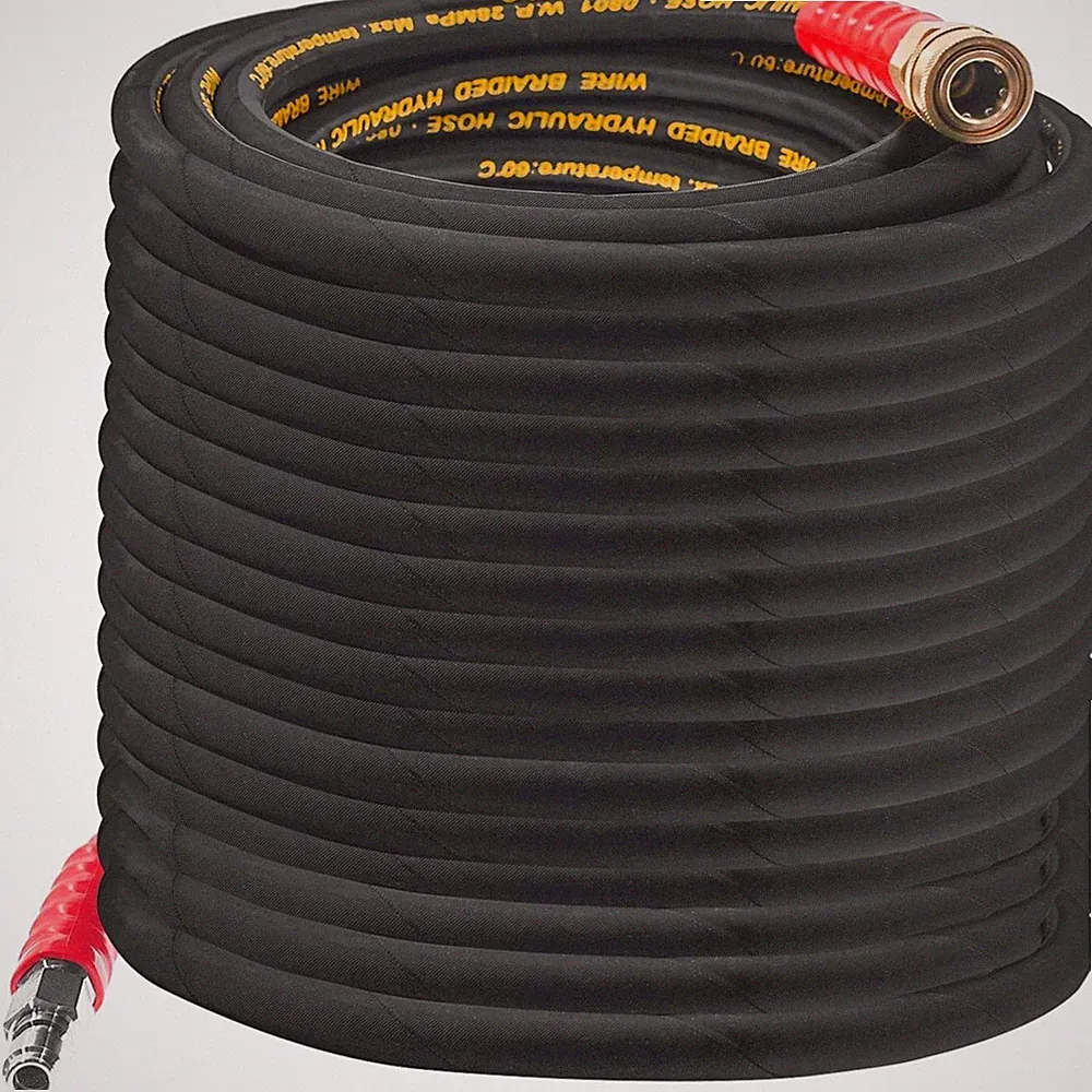 Heavy-Duty 50FT Pressure Washer Hose - 3/8 Quick Connect for Efficient Cleaning