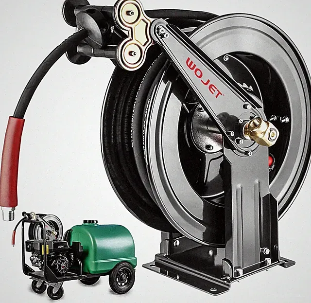 Heavy Duty 50ft Pressure Washer Hose Reel, Auto Rewind, Max 4000PSI
