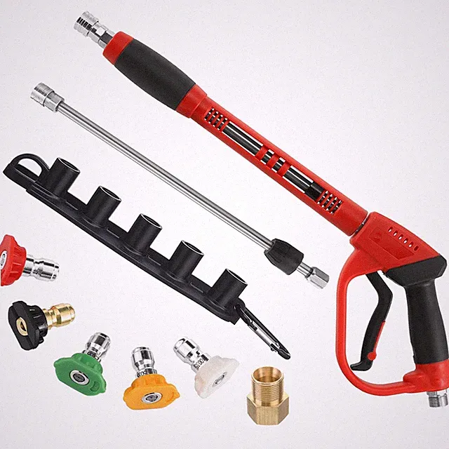 Heavy Duty Deluxe Pressure Washer Gun w/ Replacement Wand Extension - 5000 PSI