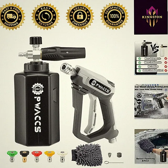 Heavy-Duty Foam Blaster with Adjustable Nozzle - 1.5L & M22 Inlet Compatibility