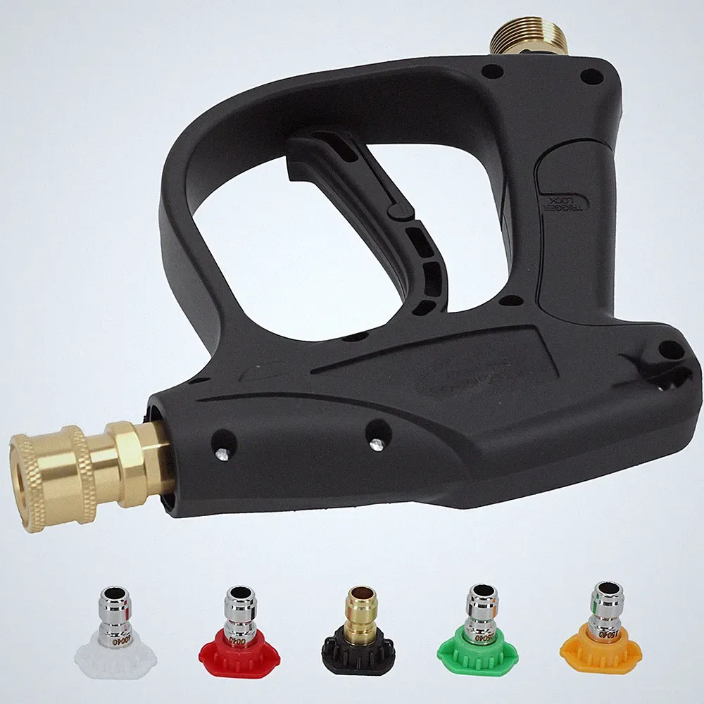 Heavy Duty Pressure Washer Gun M22 14mm With 5 Spray Nozzles Aluminum