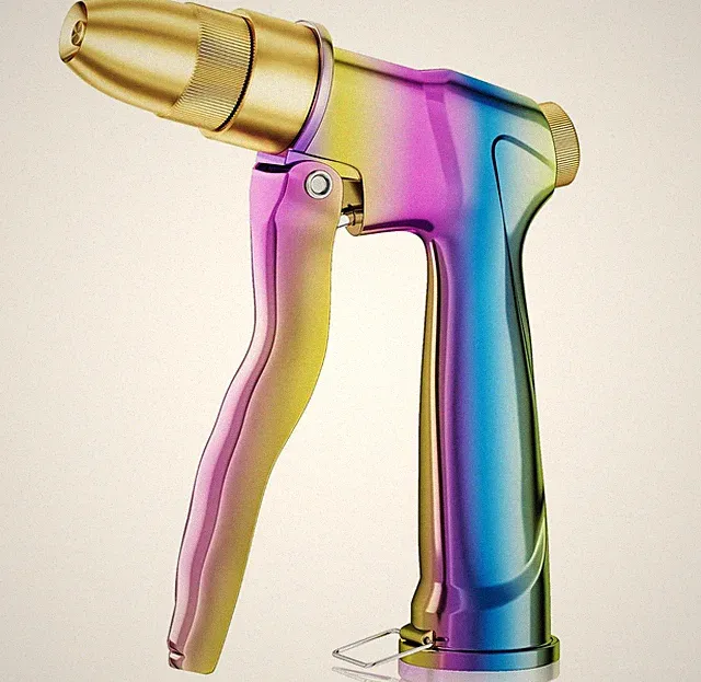 Heavy Duty Metal Garden Hose Nozzle, High Pressure Water Hose Nozzle with 4 S...
