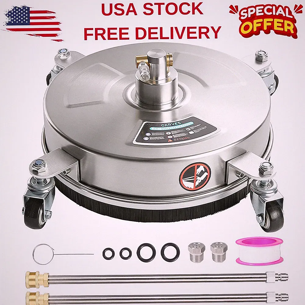 Heavy Duty Outdoor 4000 PSI Pressure Washer Surface Cleaner 16.5 IN W/4 Wheels