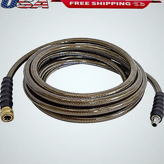 Heavy Duty Power Washer Hose Cleaning Residential Commercial Easy Connections US
