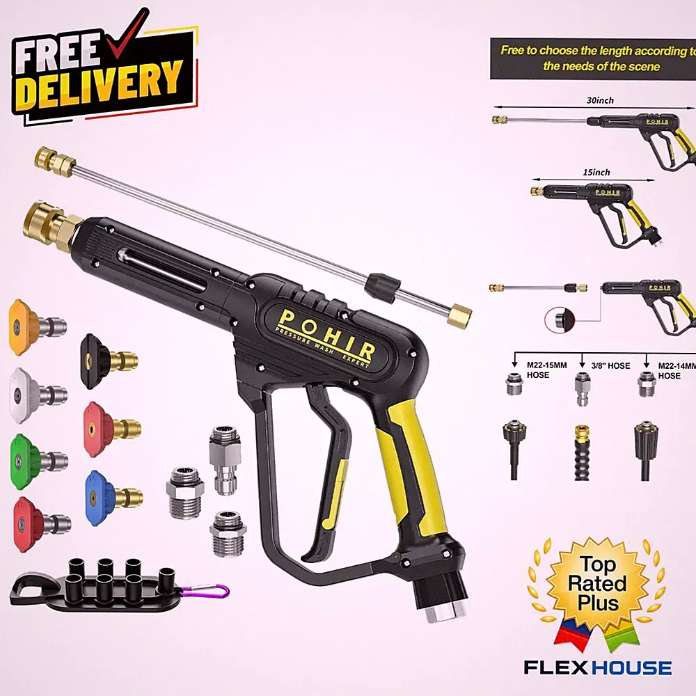 Heavy-Duty Pressure Washer Gun 3600 PSI with Swivel Quick Connect for Easy Use