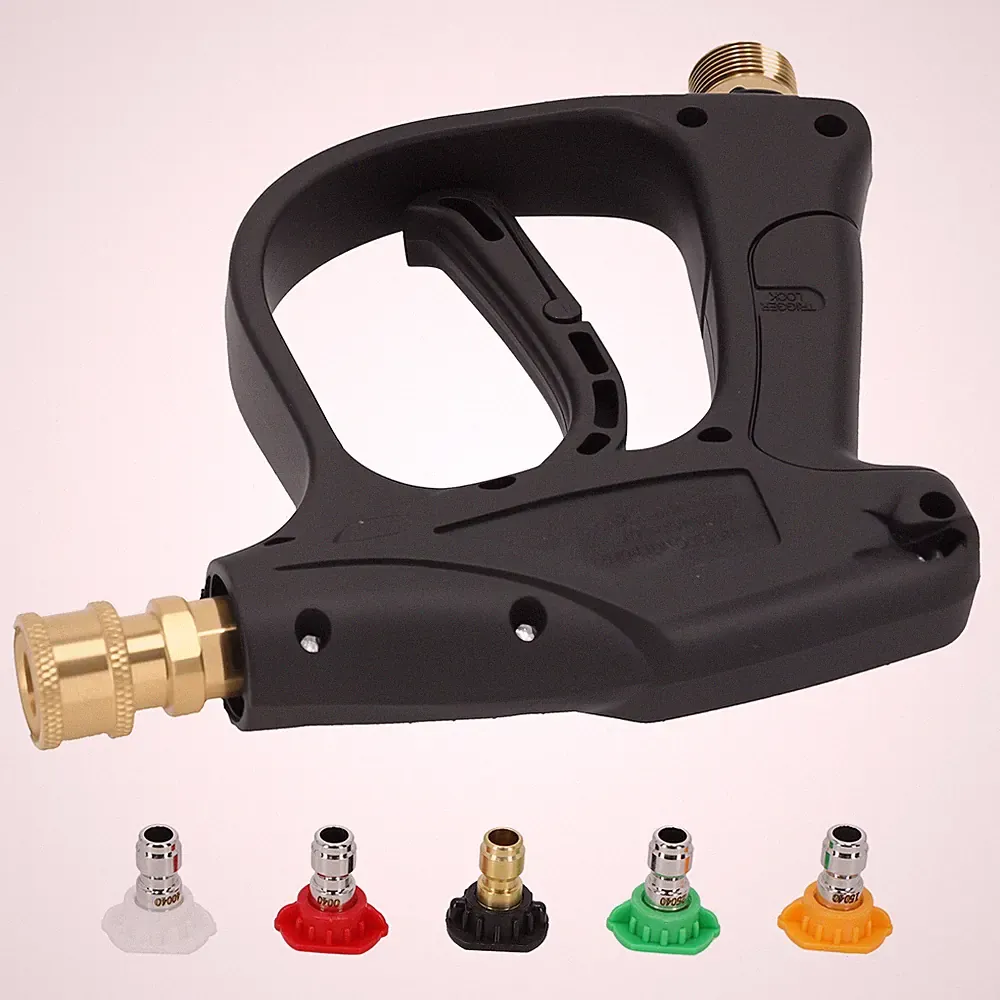 Heavy Duty Pressure Washer Spray Gun M22 14mm Thread w/ 5 Nozzle Aluminum Handle