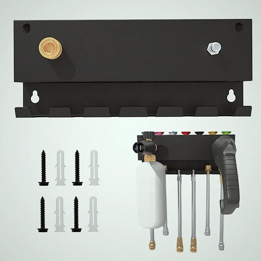 Heavy Duty Wall Mount Pressure Washer Rack Holds Foam Nozzle Wand