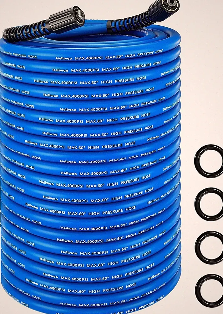 Heliwoo 100FT Pressure Washer Hose 1/4" 4000PSI Kink Resistant Washing Hose