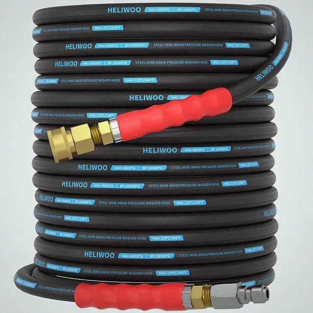 Heliwoo 100FT Pressure Washer Hose 4800PSI with 3/8'' Quick Connector | 3/8''...