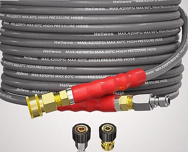 Heliwoo 25FT 4200PSI Pressure Washer Hose 1/4" Flexible Wire Power Washer Hose