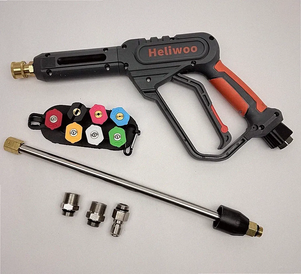 Heliwoo 3600PSI High Pressure Car Power Washer Gun Spray Wand Lance Nozzle Kit