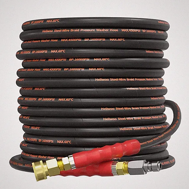 Heliwoo 75FT Pressure Washer Hose 5/16" 4500PSI Kink Resistant | Steel wire b...
