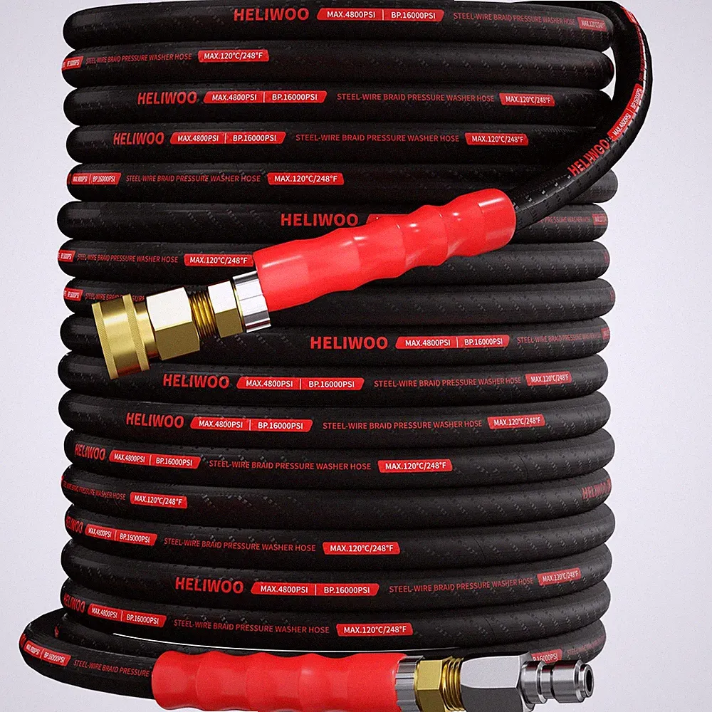 Heliwoo Red 100 FT Pressure Washer Hose 4800PSI