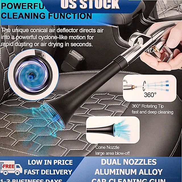 Hewworth High Pressure Car Cleaning Gun Kit Air Blow Tool For Auto Detailing US
