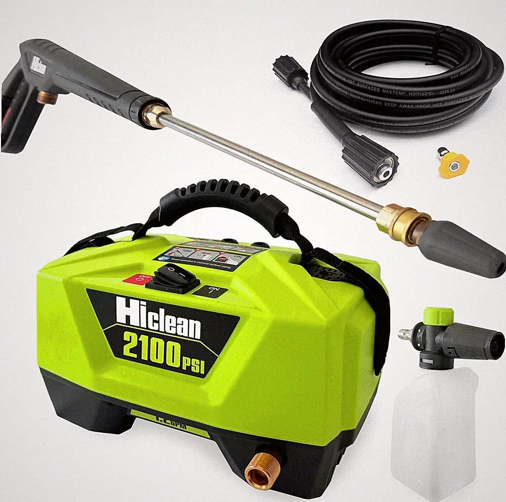 Hiclean 2100 PSI Electric Pressure Washer Portable Foam Cannon