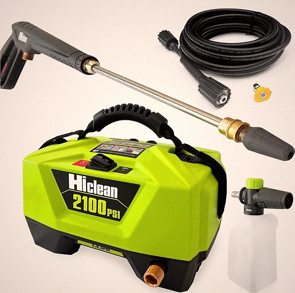 Hiclean Electric Pressure Washer 2100 PSI Portable Foam Cannon