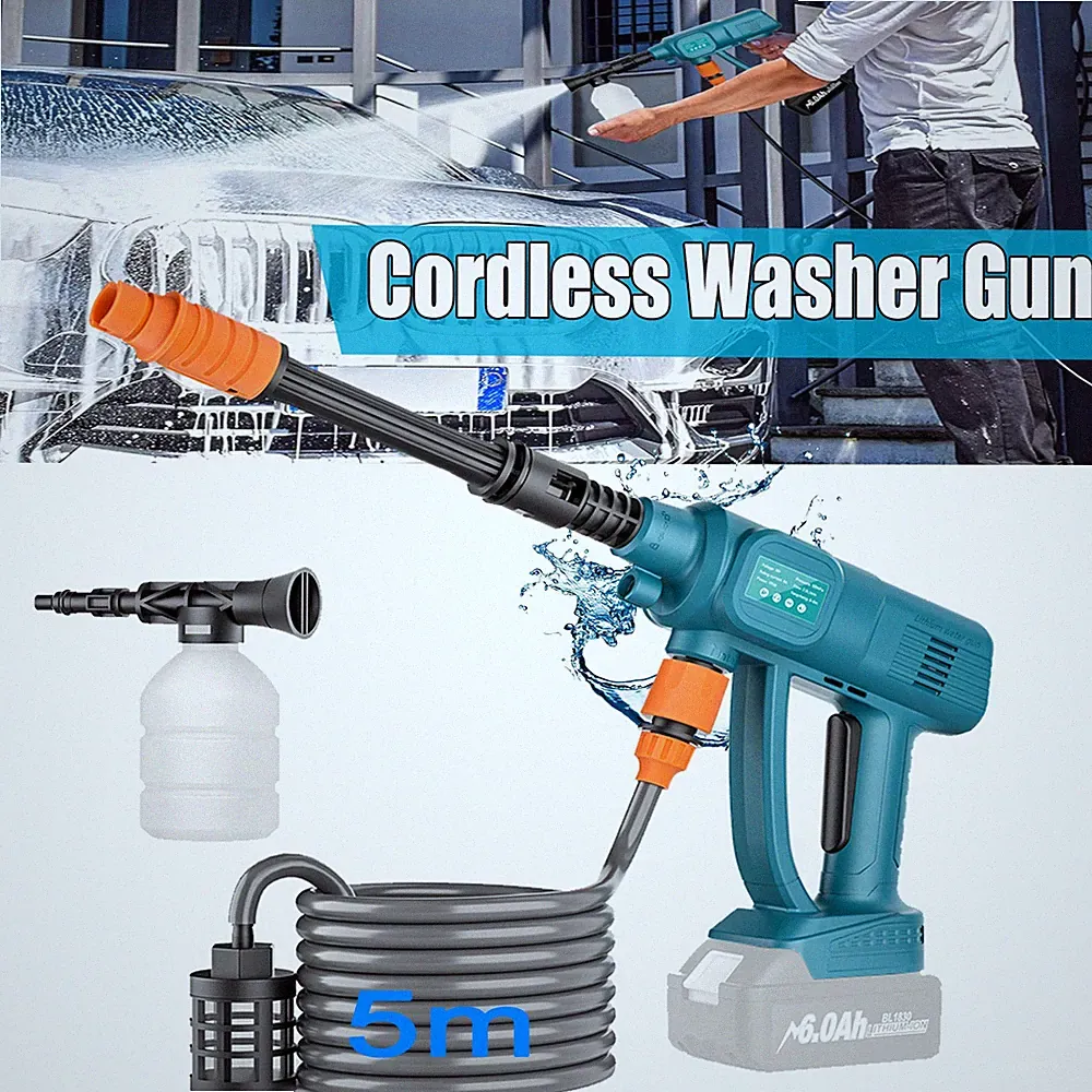 High Cordless Pressure Washer Electric Battery Spray Gun For Makita 18V