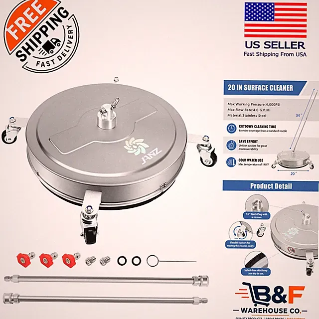 High-Efficiency 20'' Pressure Washer Surface Cleaner with Splash-Free Design