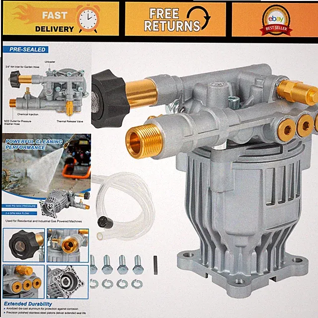 High-Performance 3/4" Shaft Pressure Washer Pump Kit 3300 PSI 2.4 GPM Upgrade
