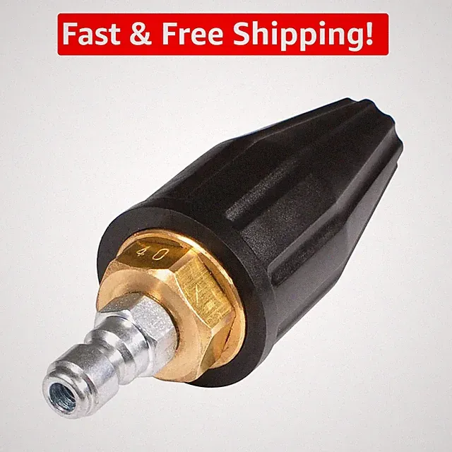 High-Performance 360° Rotating Pressure Washer Nozzle - 4000 PSI, 1/4" Connector