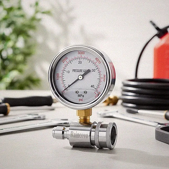 High-Performance 6000 PSI Pressure Washer Gauge - Stainless Steel Durable Design
