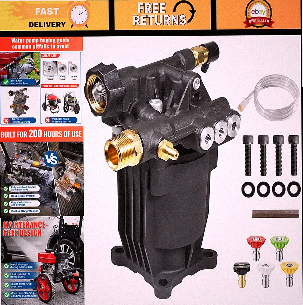 High-Performance Pressure Washer Pump 3200 PSI 2.5 GPM | Fits Honda, Simpson, Cr