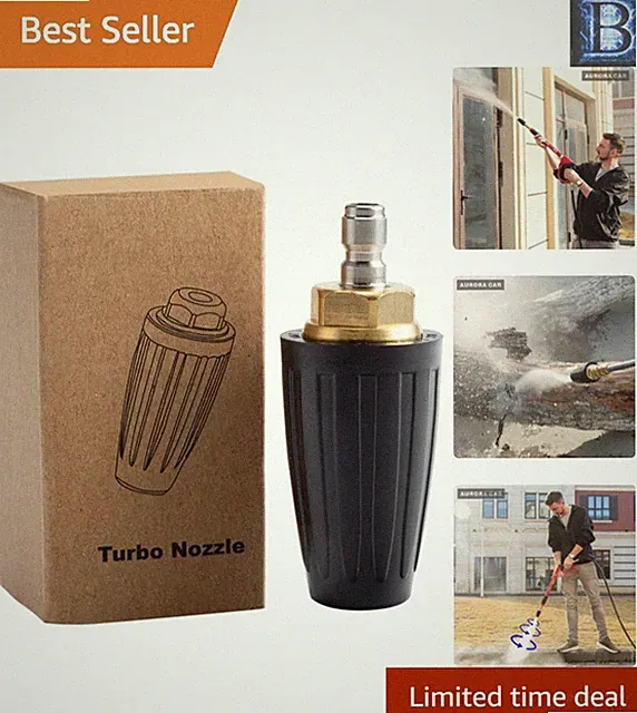 High-Performance Turbo Nozzle for Pressure Washers - Stainless Steel & Rustproof