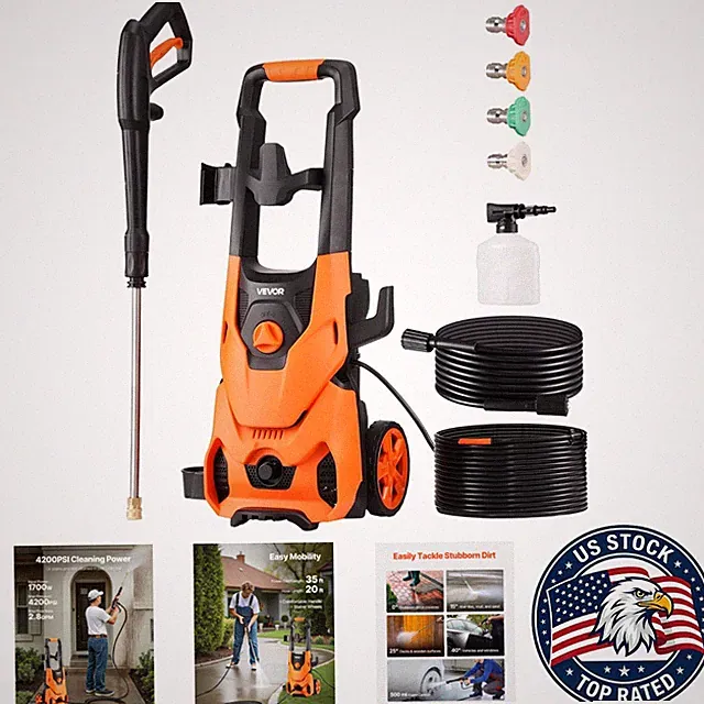 High-Power Electric Pressure Washer 4200 PSI 2.8 GPM - Ideal for Home Cleaning