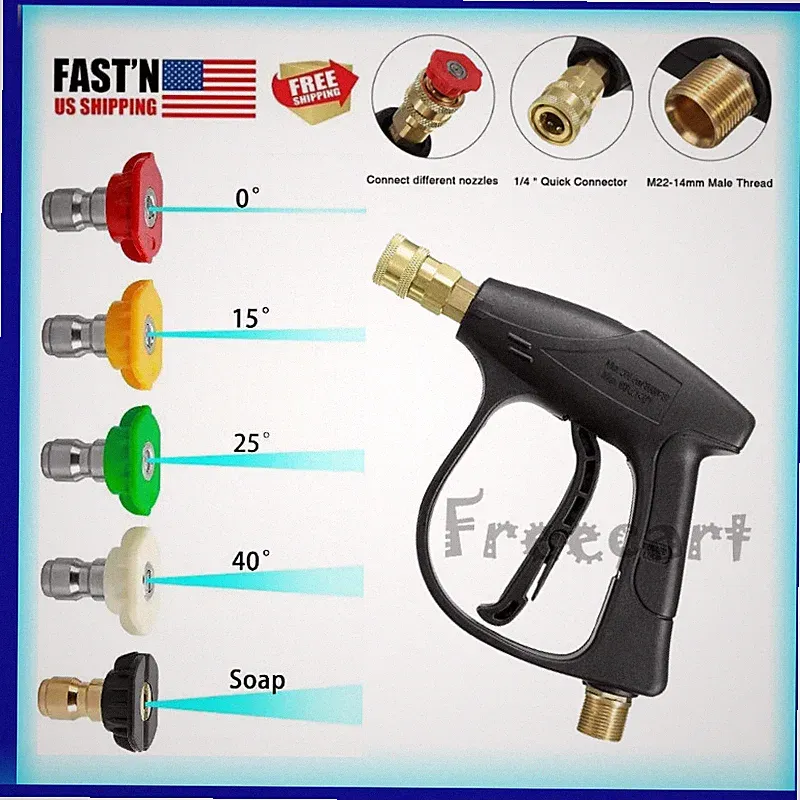 High Pressure 3000PSI Car Power Washer Gun Spray Wand Lance Nozzle and Hose Set