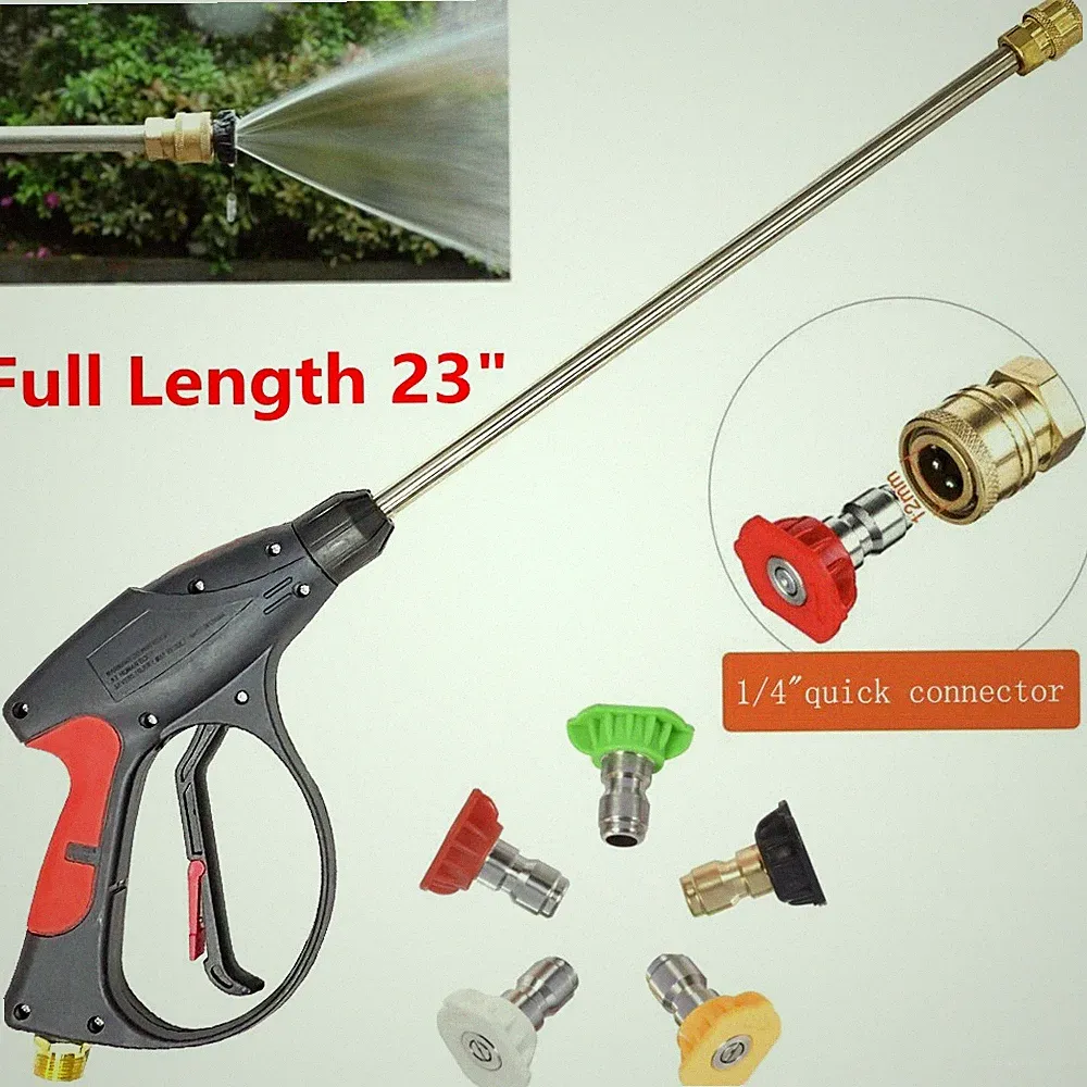 High Pressure 3000PSI Car Power Washer Gun Spray Wand Lance Nozzle Kit M22-14mm