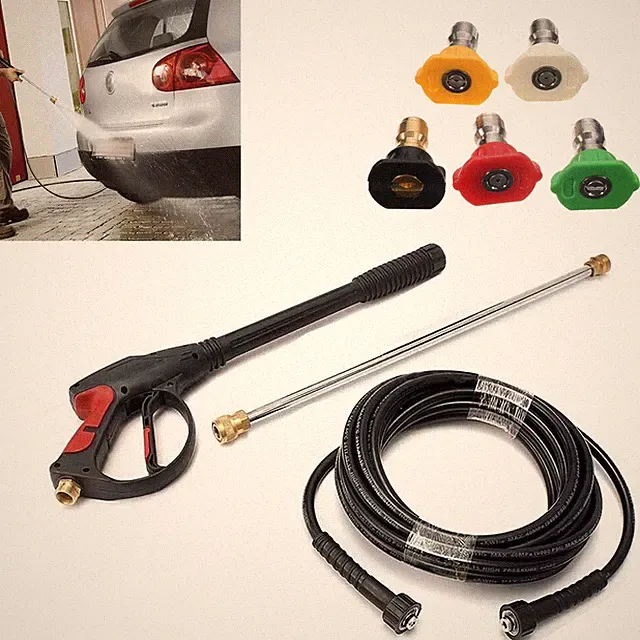 High Pressure 3000PSI Car Power Washer Spray Gun +5 Tips Craftsman Wand Hose Kit