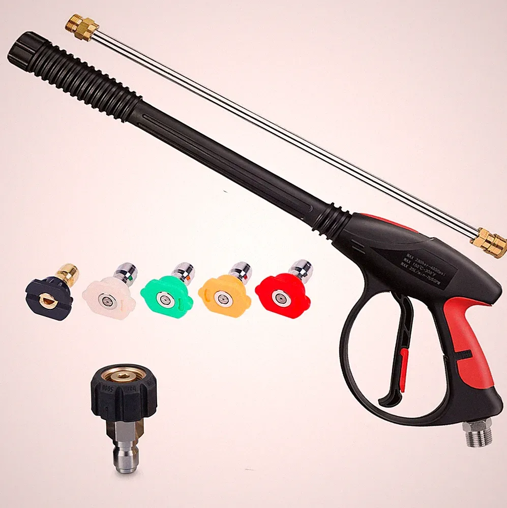 High Pressure 4000PSI Car Power Washer Gun Spray Wand Lance Nozzle/25/50/100Hose