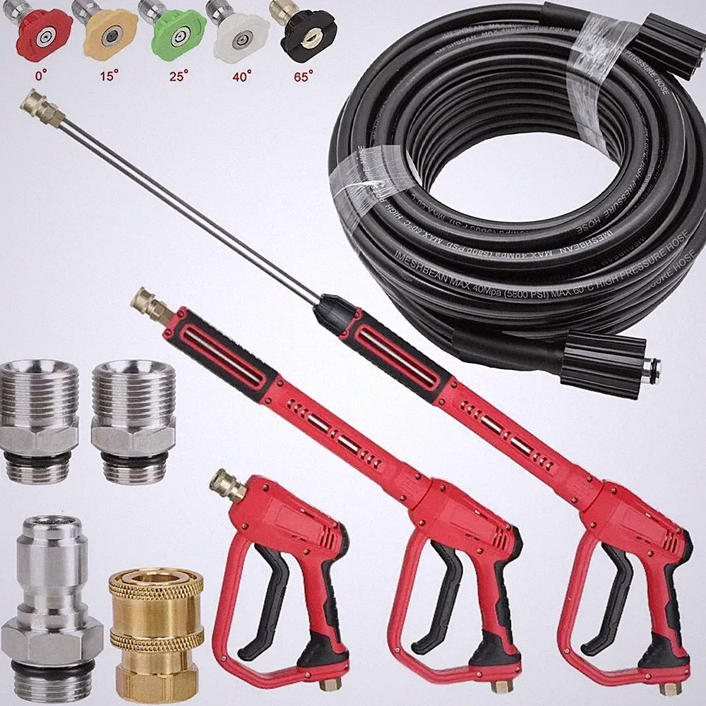 High Pressure 4000PSI Car Power Washer Gun Spray Wand Lance Nozzle Hose Kit US
